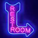 Restroom Neon Sign - Toilet Neon Light with Arrow for Restaurant,Store,Bar,Bathroom Office Hotel Decor (Right Blue)