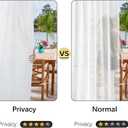 2 Panels Outdoor Sheer Curtains for Patio, White Privacy Curtains for Patio Waterproof, Indoor Outdoor Drapes for Gazebo Pergola Balcony Pool Spa, 52 x 84 inch