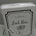 SUBEKYU Magnetic Lint Bin for Laundry Room, Wall Mounted Metal Lint Box Holder Trash Can with Lid for Dryer, Lint Basket for Laundry Room Organization, White