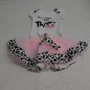 IBTOM CASTLE Cake Smash Outfit Baby Girls 1st Birthday Cows Farm Princess Romper+Tutu Skirt+Headband Clothes Set Photo Props No Size