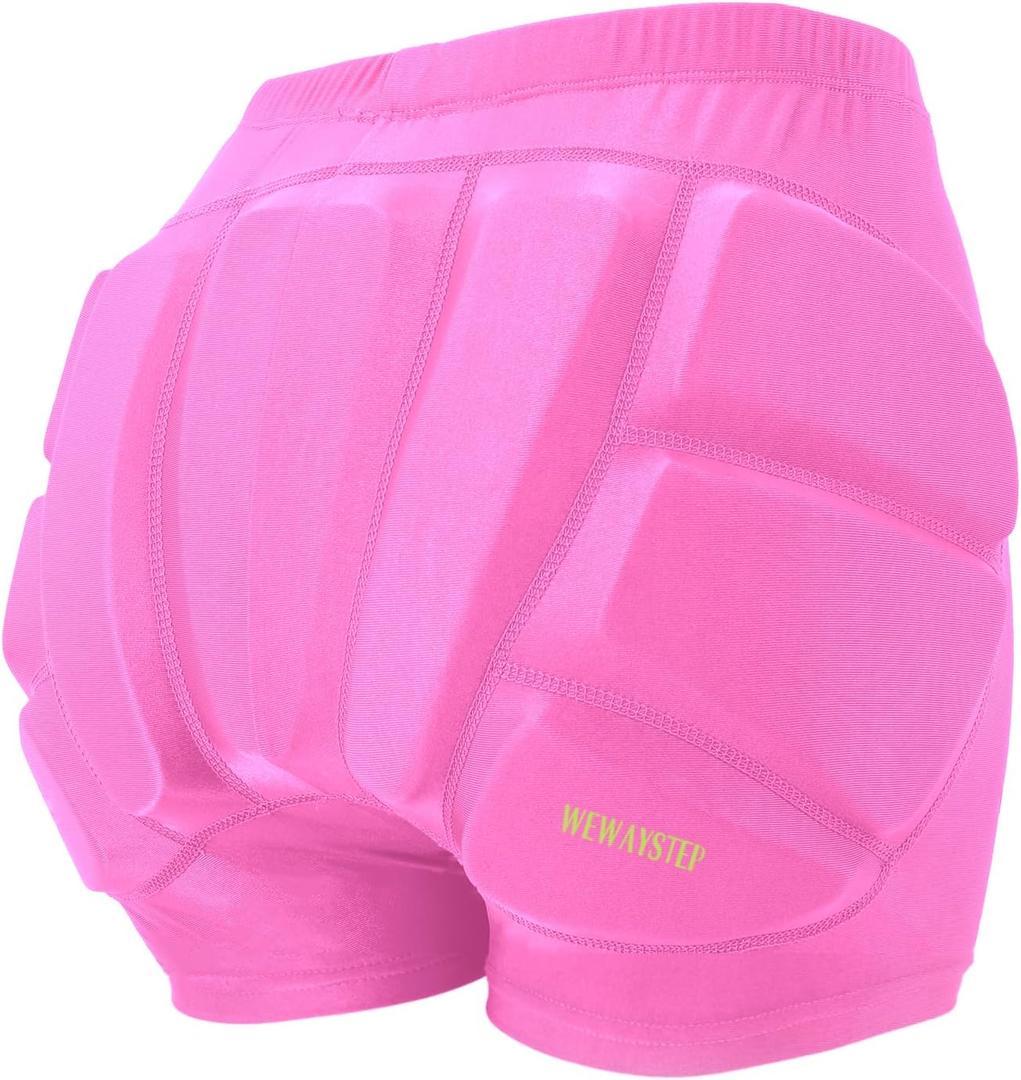 Kids Butt & Hip Padded Shorts for Skating,Youth Hip Protection Pads Figure Skating Shorts Crash Butt Pads for Tailbone & Butt (Pink-XS)