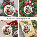 5 x Funny Frog Christmas Ornament 2025 - Frog Ornaments for Christmas Tree, Frog Gifts for Women, Men, Boys, Girls, Kids - Cute Animals Gifts Xmas Hanging Ceramic Ornament