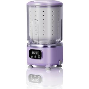 2-in-1 Underwear Washing Machine & Power Spin Dryer, BPA-free Portable Mini Washer, 2L Small Capacity for Socks, Baby Clothes, Travel, Dorm, Apartment, RV, Camp & Countertop Use (Lavender Mist)