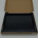 DILLMAN Serving Tray Large Black Wood Rectangle Food Tray Butler Tray Breakfast Tray with Handles (Medium) (16.5" x 12.6" x 1.6")