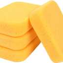 4PCS Large Car Wash Sponge  Sponges for Cleaning Extra Thick High-Density Pottery Sponges, Scratch-Free, Super Absorbent, Reusable for Auto Detailing, Waxing, and Cleaning