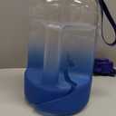 AQUAFIT Half Gallon Water Bottle with Time Marker - Straw & Chug Lid - BPA Free Gym Water Bottle with Straw - Big Gallon Jug (Blue Skies, 64 oz - 2 Lids)