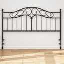 Weehom King Size Headboard Only, Sturdy Metal Headboard with Bed Frame Adapters Adjustable Height, Farmhouse Vintage Headboard for King Bed Frame Easy Assembly, Black