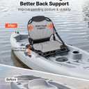 VEVOR Kayak Seat, 1 Pack 1.3" Raised Height, Universal Foldable Canoe Seat with Adjustable Back Support, Adjustable Straps, and Aluminum Alloy Frame for Sit-on-Top/Fishing/Inflatable Kayaks & Canoes