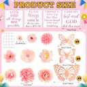 Feifeiya 36 Pcs DIY 2026 Graduation Cap Decorations Accessory Kit Include Faux Flower Heads Graduation Quotes Glitter Stickers 3D Butterfly for Grad Cap Topper DIY Gift(Pink,Inspirational)