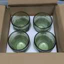 6Pcs Green Drinking Glassware, 10oz Drinking Glasses, Heavy Duty Glass Cups, Colored Embossed Glasses Set for Party Wedding Home Office Glassesware Gift