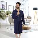 NY Threads Men's Robe Cotton Blend Knit Bathrobe (L)