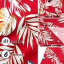 LETSEE Linen Shirts for Men Short Sleeve Blouse Button Down Dress Untuckit Shirts Beach Summer Wedding Hawaiian Outfit (Red, XXL)