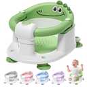 TPN Baby Bath Seat for Babies 6 Months & Up, NonSlip Toddler Bath Seat with 5 PCS Waterproof Emoji Stickers, Portable Infant Bath Seat for Baby(Green)
