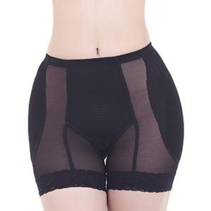 Lu's Chic Women's Padded Shapewear Shorts Hip Padding Lifter Panties Mesh Body Shaper Shorts Shapewear (Medium, Black-1)