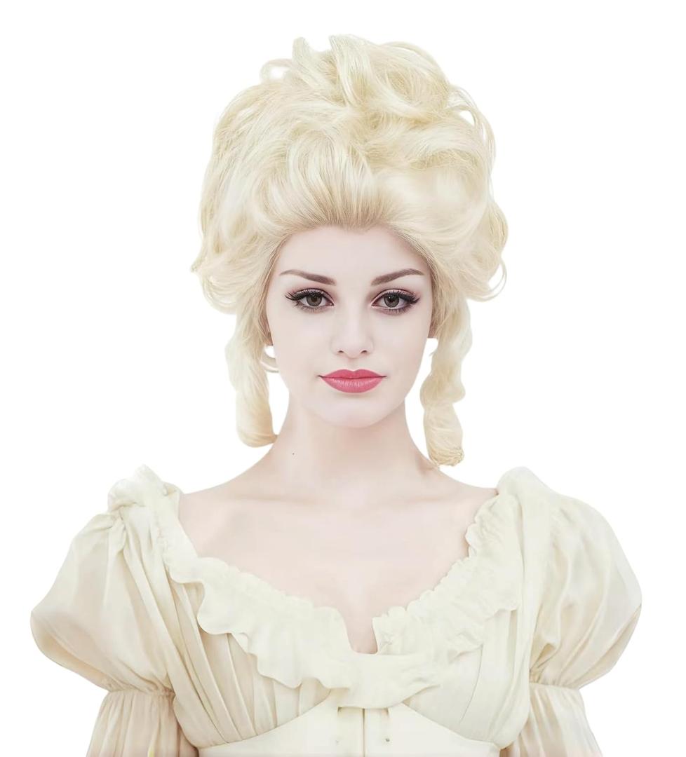 Rugelyss Short Wavy Blonde Wig Big Bouffant Beehive Wigs for Women fits 70s 80s Costume or Halloween Party