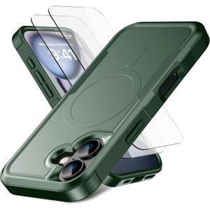 Magnetic for iPhone 17 Case [Compatible with MagSafe] [Shockproof] [Heavy Duty Protection] Pocket-Friendly & Tough Non-Slip Protective Phone Cover for iPhone17 6.3", Teal Green