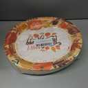 YQUQWN 50 PCS Oval Thanksgiving Paper Plates 12 x 10 Inch Heavy Duty Disposable Plates for Pumpkin Fall Harvest Holiday Thanksgiving Party Supplies Table Decor