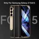 for Samsung Galaxy Z Fold 5 Phone Case [Luxury Premier Genuine Leather] [Full Body Hinge Protection] [Built-in Screen Protector] [Kickstand Slim Protective Cover] for Galaxy ZFold 5 (Black)