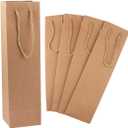 Sdootjewelry 50 Pack Kraft Wine Bag - Brown Heavy Duty Paper Gift Bags With Handles for Wedding, Party, Retail Bulk