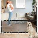 NWK Magic Dog Gate for Stairs Pet Gate for The House Providing a Safe Enclosure for Pets to Play and Rest, 6 Hooks Design (120'' X 30'')