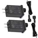 12V 1A Class 2 Power Supply, UL Listed LED Transformer Replacement, IP44 Waterproof Low Voltage Power Adapter for Christmas String Light Yard Inflatable Decorations (2 Pack)