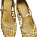 Woven Mesh Ballet Flats for Women Square Toe Mary Jane Flats Buckle Strap Flat Shoes Comfortable Ballerina Flats Dressy Mesh Shoes Casual Mary Janes for Women (9)