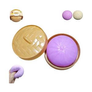 Giant Dumpling Squishy, Large Dumpling Squishy, Mystery Jumbo DumplingSquishy, Cute Anxiety Relief Fidget Toy, Soft Squeeze Decompression Dough for Adults (Purple)