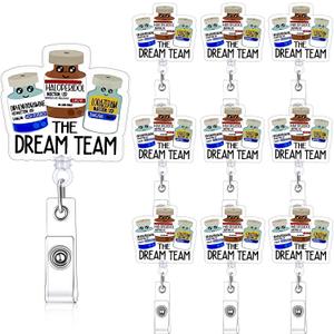 10 Pcs Nurse Badge Reel Bulk for Coworkers, Retractable ID Holder for Nurses, Healthcare Worker Appreciation Gifts, CRNA Nurse Anesthetist Gift Idea