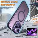 for iPhone 16 Pro MagSafe Case with Metal Camera Stand Ring Sturdy, Ultra Magnets Matte Translucent Slim Shockproof with 1 Screen 1 Camera Lens Protector for iPhone 16 Pro 6.3"(Deep Purple)