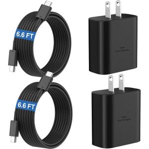 45W Super Fast Charger USB C Android Phone Type C Charger Fast Charging Block with 6.6FT Cord for Samsung Galaxy S26/S26 Ultra/S26+/S25 Ultra/S25/S24 Ultra/S24/S23 Ultra/S22/S21/S20/Note 10, Black