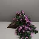 Artificial Fake Hanging Flowers with Basket for Outdoor Decoration,UV Resistant Faux Silk Light Fuchsia and Fuchsia Orchid Flowers Vines in Planter Realistic Hanging Baskets for Home Porch Garden