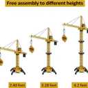 KNACKTOYZ 6 Channel Remote Control Crane Toy for Kids - 50.4 inch RC Tower Crane with LED Lights & Sounds, 680 Rotation Lift Construction Vehicles, Excavator Toy for Ages 4,5,6,7,8 Boys & Girls
