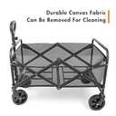 NEOTEC Collapsible-Folding-Wagon - Wagon Cart Heavy Duty Foldable Outdoor Utility with Silent Universal Wheels, Adjustable Handle for Camping