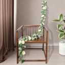MAKHOT 2PCS Eucalyptus Garland, 6.6Ft Artificial Greenery Garlands Flower Decor, Green Spring Garland Wreath Vines Decorations for Table Home Wedding Mantle Party (Champagne)