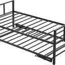 VEVOR Twin Size Daybed Frame, Day Bed with Trundle, Heavy Duty Metal Platform Bed Frame, Twin Daybed with Metal Slats Support for Living Room, Bedroom, Guest Room, Easy Assembly, Black