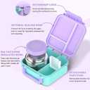 JOOPETALK Bento Lunch Box Set for Kids with 9oz Soup Thermo, Insulated Lunch Bag,Leak-proof BPA-free Lunch Food Container with 3-4 Conpartments for School Travel-Pur-blue