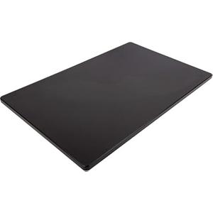 Thirteen Chefs Large 18 x 12 Black Plastic Cutting Board - 1/ 2" Thick HDPE for Restaurants and Professional Kitchens, Black