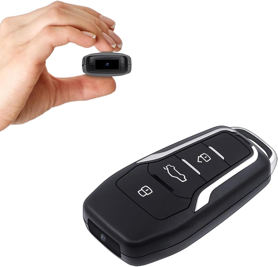 1080P HD Mini Video Recorder, Key Fob Design with Motion Detection, 64GB Storage & USB Cable for Home Monitoring