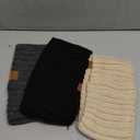 Winter Headbands for Women 3 Pack, Ear Warmers for Women Headband Wool Knit Thick Fleece Lined, Cold Weather Warm Ear Muffs (Black & Beige & Dark Gray)