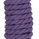 Rebower 0.5 Inch 25 Feet Macrame Cord, Cotton Cord Rope String 3 Strands Twisted Braided Thick Macrame Cord [for Crafts Wall Plant Hangers] - Purple