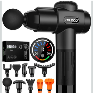 TOLOCO Massage Gun, Deep Tissue Back Massage for Athletes for Pain Relief, Percussion Massager with 10 Massages Heads & Silent Brushless Motor, Christmas Gifts for Women, Men, Black