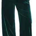 Herseas Women's Velvet Pants Drawstring Waist Wide Leg Casual Lounge Pant (X-Large, Emerald Green)