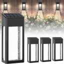 Solar Wall Lights, Metal Fence Lights Solar Powered, LED Lights Waterproof with RGB/Warm White Lighting for Garden Patio Porch, Solar Outdoor Light with Aluminum and Glass Shade. (4 Pack)