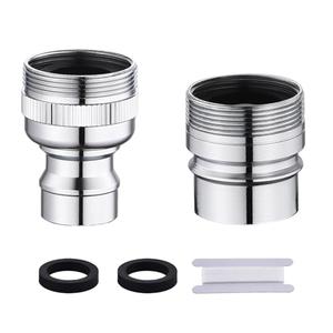 LUOFANT Dishwasher Faucet Adapter with Aerator, Sink Faucet Adapter for Portable Washer, Dishwasher Snap Connection, 15/16-27 Male Outside and 55/64-27 Female Inside，Chrome