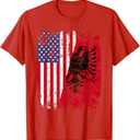 ALBANIAN ROOTS | Red Eagle | ALBANIA American Flag T-Shirt Small