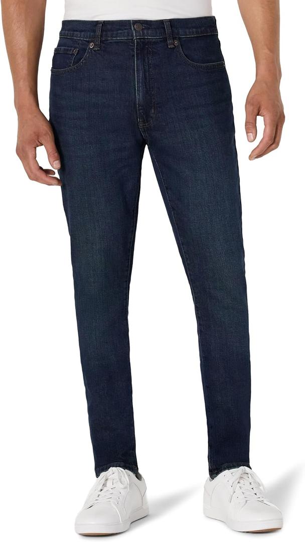 Amazon Essentials Men's Medium Stretch Skinny-Fit Jeans (29W x 32L, Tinted Dark Wash)