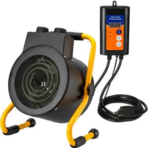 Greenhouse Heater with Digital Thermostat, Green House Heater for Plants,1500W Electric Grow Tent Heaters, Overheat Protection, Fast Heating for Green House, Flower Room, Black