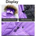 Girls Winter Coat Warm Puffer Jacket Long Fleece Lined Coat With Removable Hood 11-12