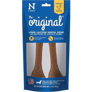 N-Bone 1.4-Ounce The Original Bagged Bone Treat For Dogs, Small, Chicken Flavor, 2-Pack