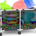 Pool Float Storage - 235 Gallon 69"L Pool Storage Bins,360 Rolling Pool Storage Cart with Wheels,Tear & Sunlight Resistant,Waterproof Outdoor,Float Storage Organizer for Noodles,Toys,Floats,Towels
